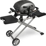 BURNHARD Tragbarer 2-Brenner Gasgrill WAYNE inkl. Rollwagen, 3,5 kW bis zu 300°C Kompaktgrill mit Aludruckguss Brennkammer inkl. Abdeckhaube, Gusseisen Grillrost, 2 Edelstahlbrenner mit Piezozündung