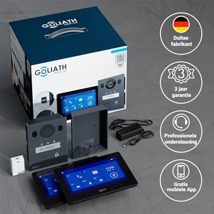 Goliath Intercom Goliath Basic Line 2-Draht Video-Türsprechanlage, FullHD, einfache Installation, Schwarz/Anthrazit – Bild 5