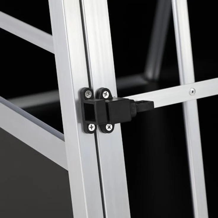 Cadoca Tiertransportbox, Aluminium Kofferraum verschließbar trapezförmig M 70x54x51cm, stabil, gut belüftet, wasser- und witterungsbeständig, schwarz-silber – Bild 3