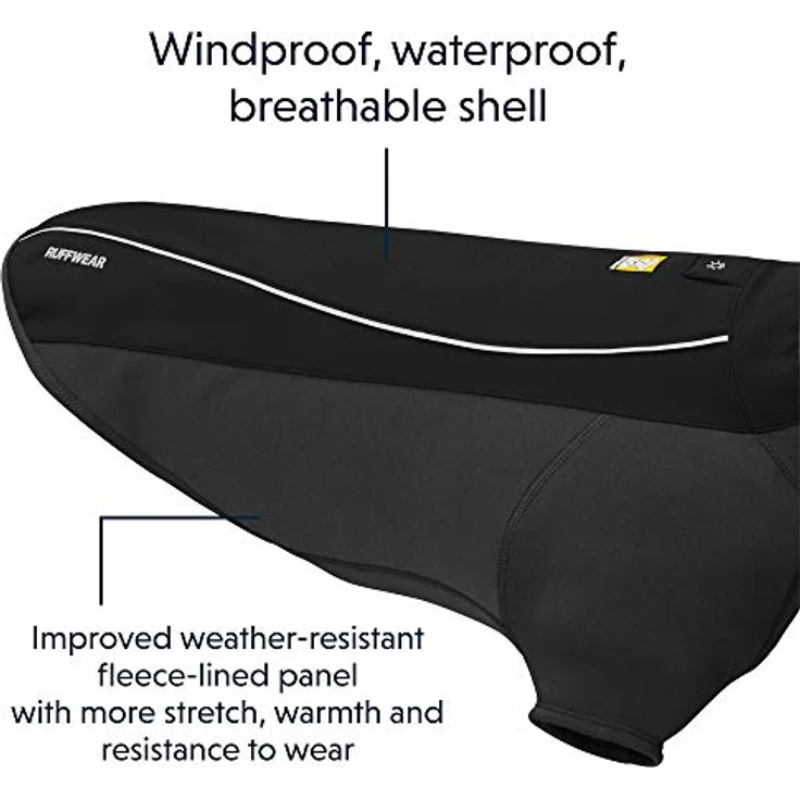 RUFFWEAR Cloud Chaser Jacket, Warmer, Wetterfester Hundemantel mit Ärmeln, Obsidian Black, XX-Small – Bild 3