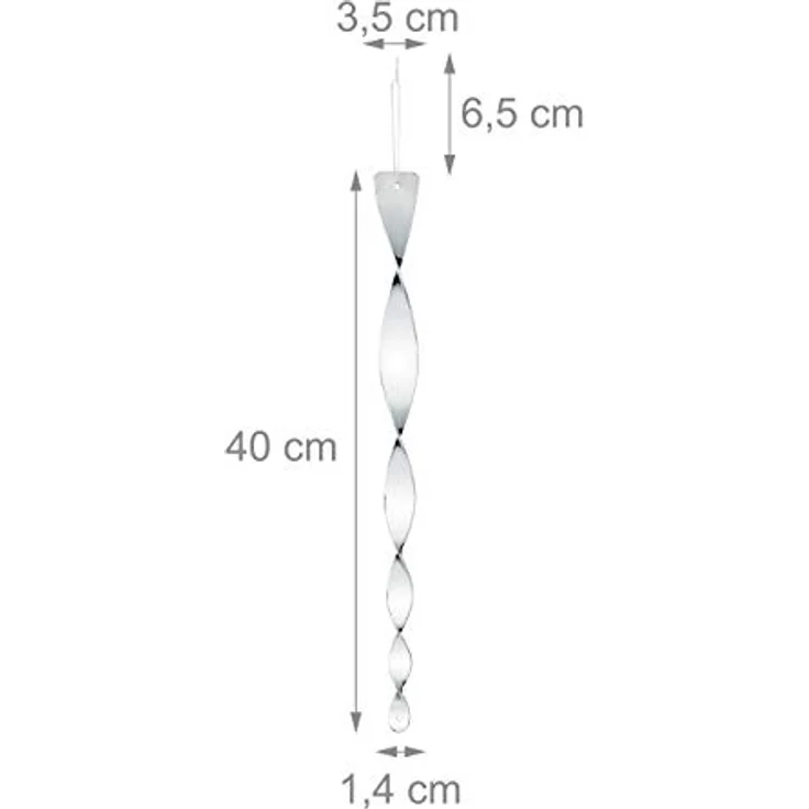 Relaxdays 120 x Vogelabwehr Spirale, reflektierend, Vogelvertreiber Balkon & Garten, Windspirale, 40 cm lang, Vogelschreck, Silber - Preisvergleich – Bild 4