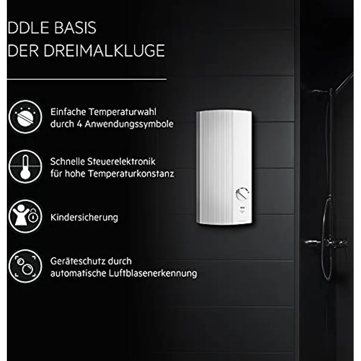 AEG DDLE Basis 11 kW, Elektronischer Durchlauferhitzer mit stufenloser Temperaturwahl und VDE-Prüfung, Festanschluss 400V – Bild 3