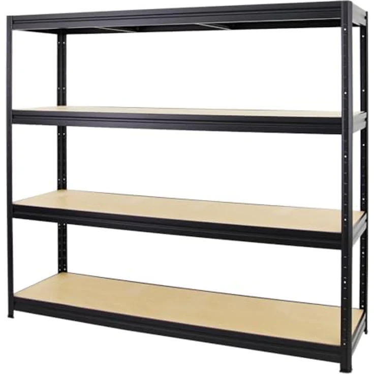 Proregal Schwerlastregal Mega Deal DINO, 180x180x60 cm, 4 Böden, Traglast 500 kg pro Boden, Schwarz – Bild 6