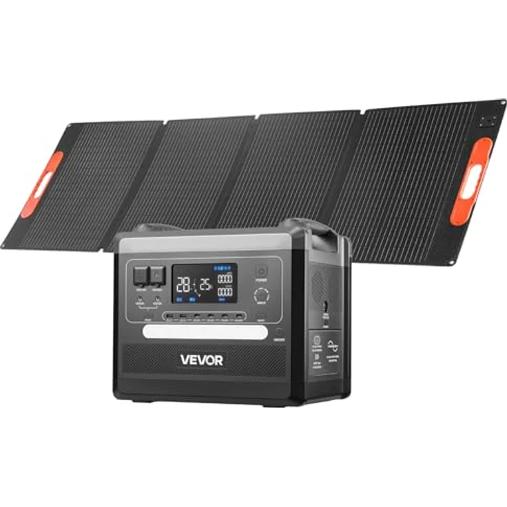 VEVOR Tragbare Powerstation Q2400Pro, 2400-W-Solargenerator mit 200-W-Falt-Solarpanel und 2160-Wh-LiFePO4-Akku, 10 Ausgänge, einstellbare Eingangsleistung für Zuhause, Camping & RV – Bild 1