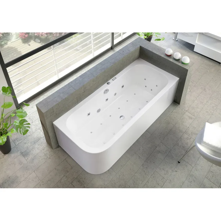 Ottofond Whirlpool-Komplettset Spirit, weiß, mit 6 richtungsverstellbaren Jetdüsen und Farblichtwechsler