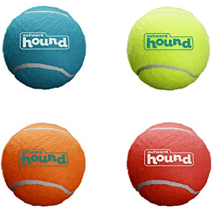 Outward Hound Squeaker Ballz - Hundespielzeug zum Apportieren - Größe S - 4er-Pack