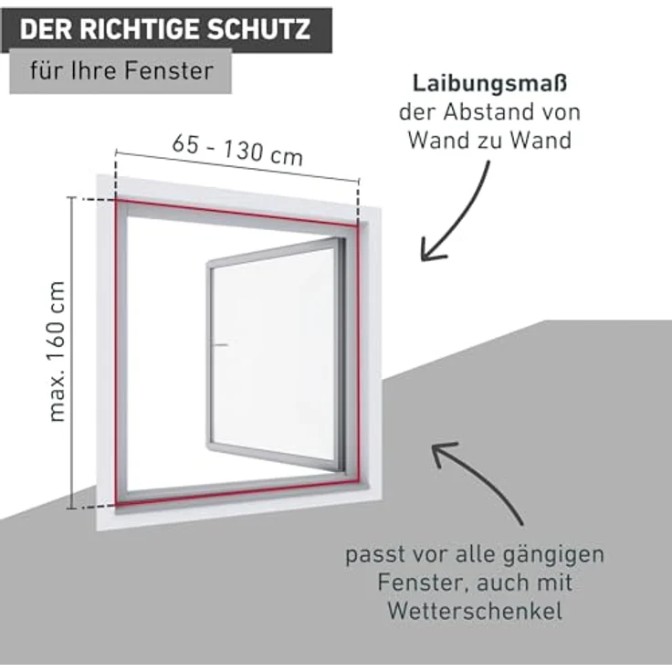 Windhager Insektenschutzrollo PLUS, transparent, verschraubt, reißfestes Fiberglasgewebe, BxH: 130x160 cm – Bild 4