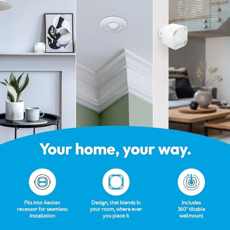 Aeotec TriSensor 8 – 3-in-1 Multisensor, Bewegung in 10m Radius, Temperatur in °C, Licht in Lux, Z-Wave Gen8, Long Range, Hub erforderlich, Works with SmartThings, Homey, HomeAssistant – Bild 4