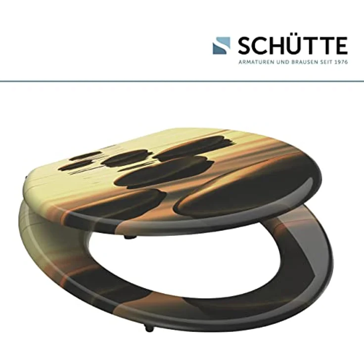 Schütte MDF WC-Sitz Sea Stone, langlebiger Toilettendeckel mit hygienischer Oberfläche und einfacher Montage – Bild 7