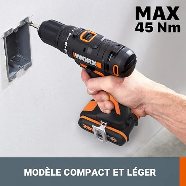 Worx Akku-Bohrschrauber WX108.9, 1600 U/min, 20+1 Drehmoment, ohne Akku & Ladegerät – Bild 4
