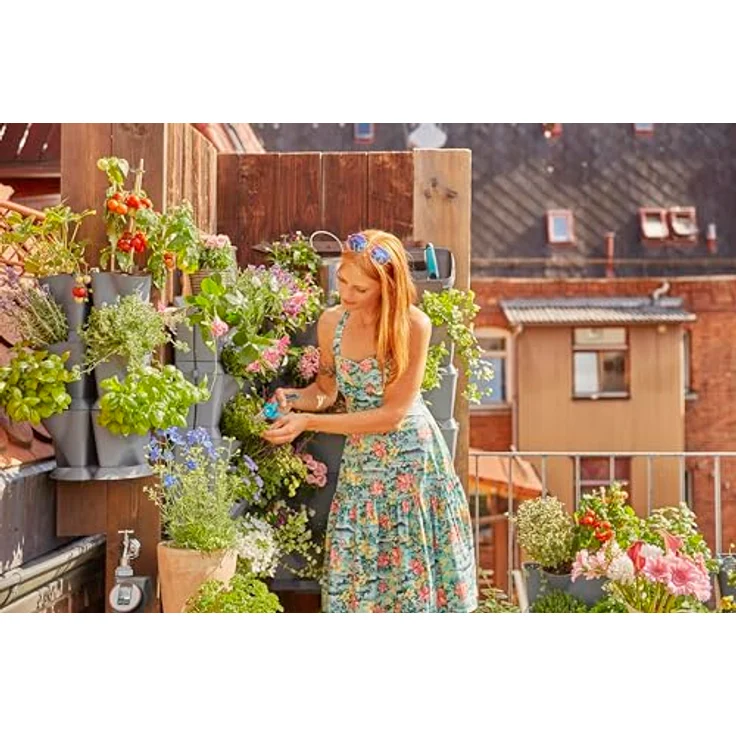 GARDENA NatureUp! Basis Set Ecke: 3Eck-Pflanzbehälter passend zu den vertikalen Pflanzenbehältern, zur Begrünung von Balkon-Innenhof, automatische Bewässerung möglich, einfaches Stecksystem (13153-20) – Bild 6