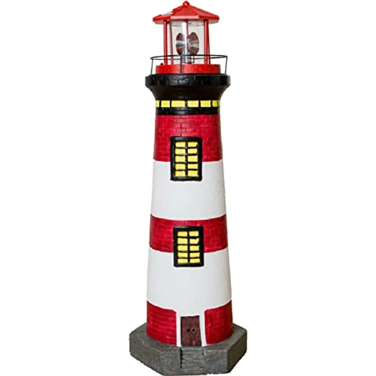 Beach & Pool Solar-Leuchtturm, rot/weiß, 82 cm – Bild 2