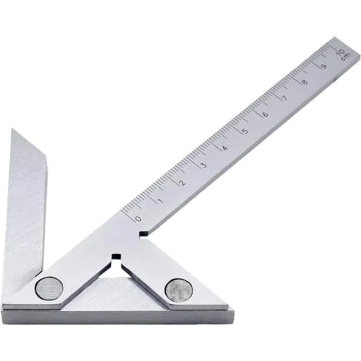 Donau Elektronik Winkelmesser Zentrierwinkel 100x70 mm, Hochwertiger Kohlenstoffstahl, gut sichtbare Skalen – Bild 3