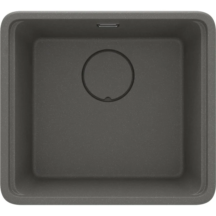 DEANTE Granit-Einbauspüle 1 Becken, schwarze Unterbauspüle mit hoher Widerstandsfähigkeit und elegantem Design, 500 mm x 640 mm