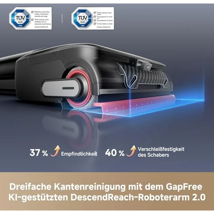 dreame H15 Pro FoamWash Nass- und Trockensauger, gezielte Schaumreinigung, intelligente Dosierung, KI-Roboterarm 2.0, TangleCut 2.0, 100 °C Bürstenreinigung, 60 Minuten Laufzeit – Bild 3