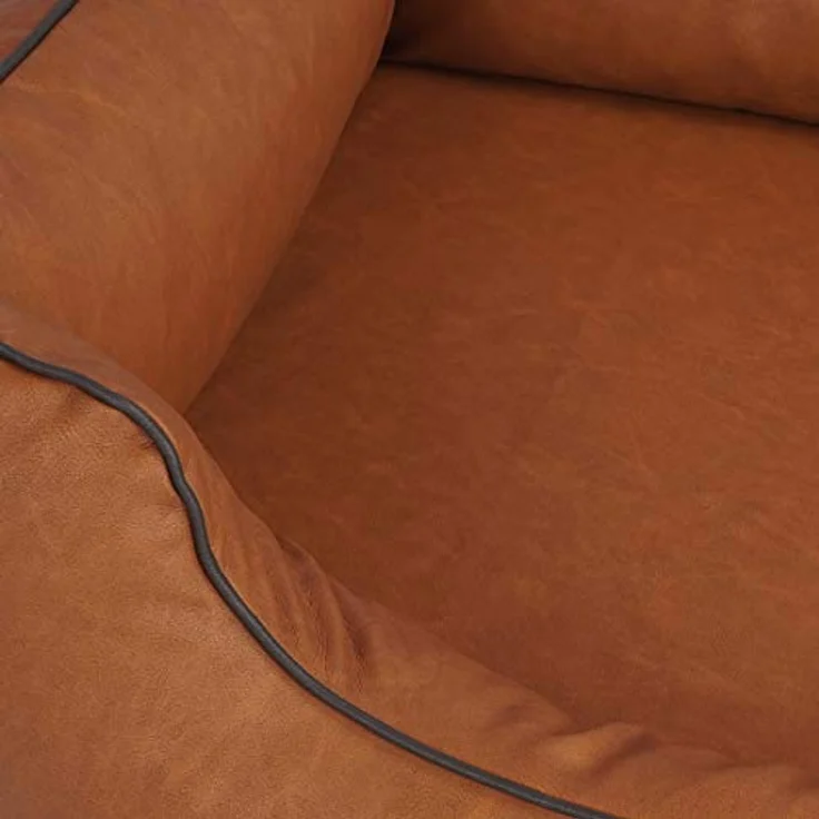Knuffelwuff Hundebett Henderson, marmoriertes Kunstleder XL 105 x 75cm Rusty, abnehmbarer und waschbarer Bezug, leicht zu reinigen, für große, mittelgroße und kleine Hunde – Bild 3