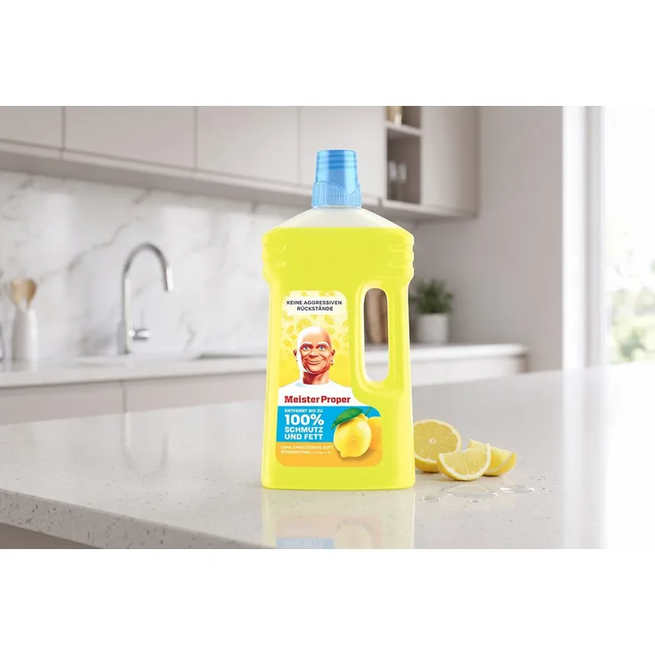 MEISTER PROPER Allzweckreiniger Citrusfrische, 1 l effektive Reinigung für alle Oberflächen, streifenfreier Glanz