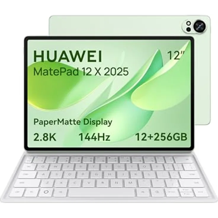 HUAWEI MatePad 12 x 2025 Tablet, 2,8K, 144 Hz, 1000 Nits, 12+256 GB, 10.100 mAh, 66 W Supercharge, WLAN 7, Ultra-Light-Tastatur, Grün
