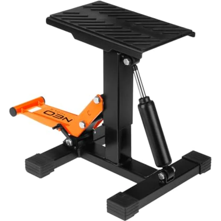 NEO TOOLS Motorradheber, höhenverstellbarer Mittelständer 250-460 mm, Tragfähigkeit 200 kg für Motorradwartung