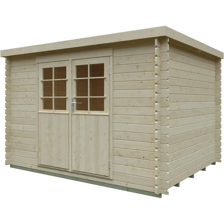 Kiehn-Holz Gartenhaus Hummelsee 3, BxT: 323x261 cm, Fichte, naturbelassen, Doppelflügeltür, 28 mm Materialstärke