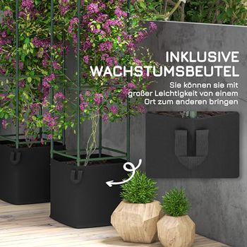 Outsunny 2erSet Rankhilfe, Rankgitter mit Anzuchtbeutel, Blumengitter