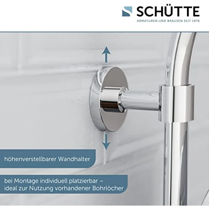 SCHÜTTE MADURA Duschsystem mit Thermostat, Duschset mit großer Regendusche (Ø 24 cm) und verstellbarer Handbrause, Brauseset mit Duschstange, Duschsäule Duschpaneel, Chrom – Bild 5