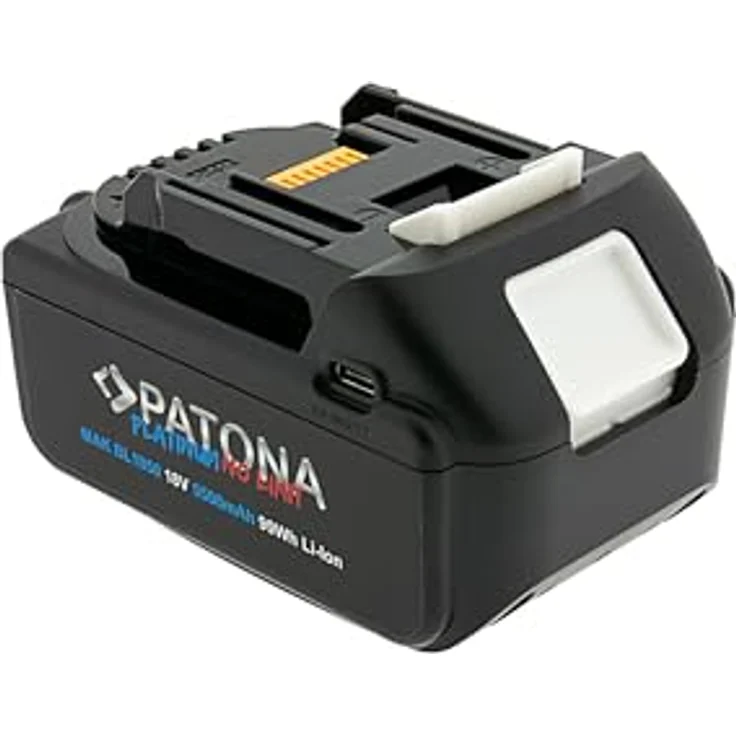 PATONA Akku mit USB-C In- und Output kompatibel mit Makita 18V BL1850B u. BL1860B | 5500mAh | LED Kapazitätsanzeige – Bild 4