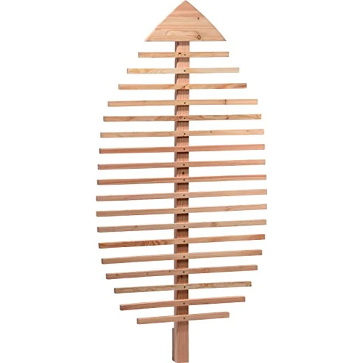 dobar® 58211e Design Rankhilfe Blattform "Fagus" | Rankgitter Massivholz | XXL-Rankgerüst | Dekorativer Sichtschutz | Rankgerüst Kletterpflanzen | Ranknetz Balkon/Terrasse | 84 x 6,5 x 160 cm | Natur – Bild 3