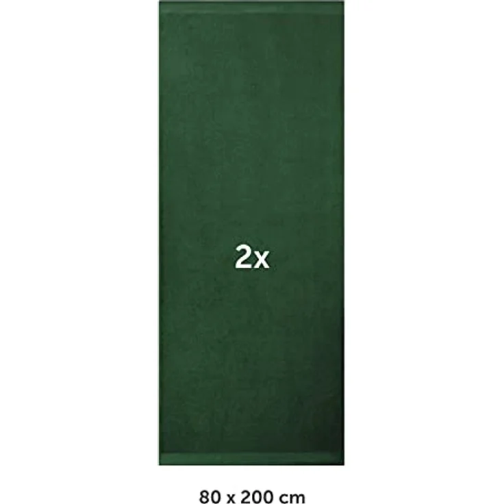 Blumtal Saunatuch Dunkelgrün 80x200 cm, Oeko-Tex® Standard 100, 100% Baumwolle, 500 g/m², praktische Aufhängeschlaufe – Bild 2