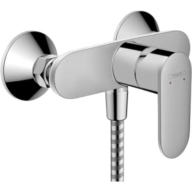 Hansgrohe Vernis Blend Duscharmatur Einhebelmischer Set mit Aloni Handbrause und Regendusche, Aufputz Wandmontage, in Chrom oder Schwarz matt – Bild 3