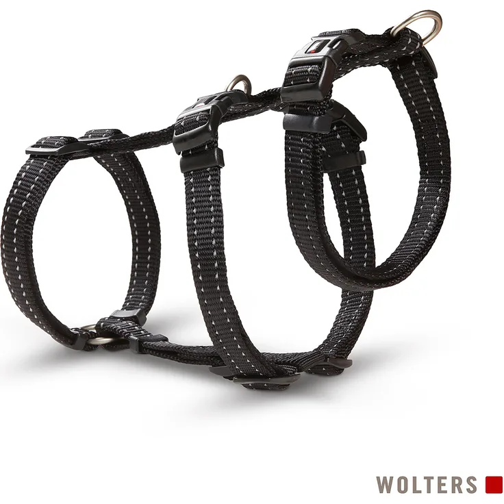 Wolters Soft & Safe Geschirr No Escape Gr.L 50-70 cm, schwarz, mit verstellbaren Gurten und stabilem Schnellverschluss, ideal für ängstliche Hunde