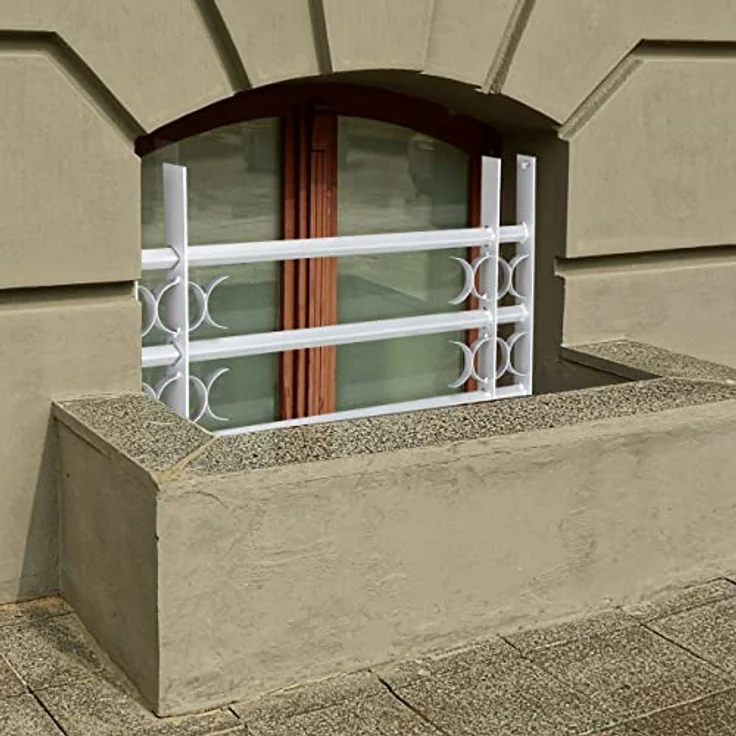 Relaxdays Fenstergitter Einbruchschutz, Ausziehbar, Aussen, Verzinkt, Stahl, 600 x 700-1050 mm, Sicherheitsgitter, grau – Bild 5