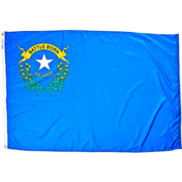 Annin Flagmakers Model 143370 Nevada State Flag 4x6 ft. Nylon SolarGuard NYL-Glo 100% Made in USA to Official State Design Specifications.
