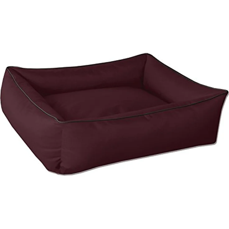 BedDog Hundebett MAX, Hundekissen mit abziehbaren waschbaren Bezug, Hundekorb, Hundesofa, für mitel-große Hunde, XL, Bordeaux – Bild 1