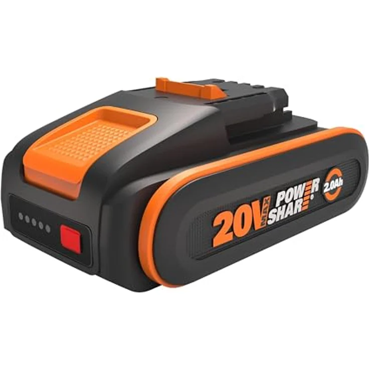 WORX Original WA3639 PowerShare Akku 20V - 2000mAh Li-Ion, wiederaufladbarer - kompakter Akku mit erhöhter Sicherheit & längerer Laufzeit - mit LED-Ladestandanzeige - für alle WORX Geräte geeignet – Bild 1