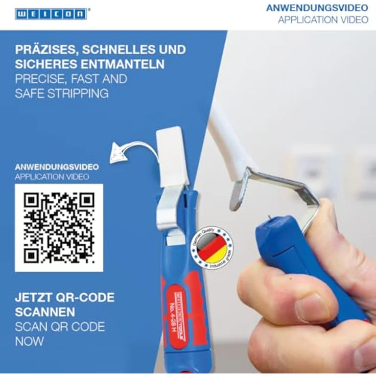 WEICON Kabelmesser No.4-28 H variable Schnitttiefe von 4-28 mm inkl. Hakenklinge – Bild 6