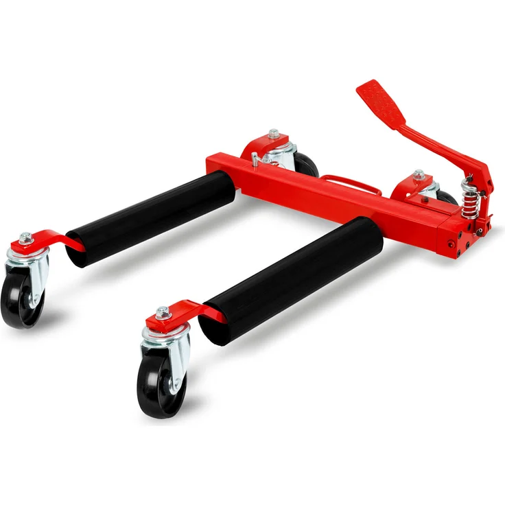 EBERTH Rangierhilfe hydraulisch, 680 kg Tragkraft, für max. Reifenbreite 300 mm, Rangierwagenheber in Rot