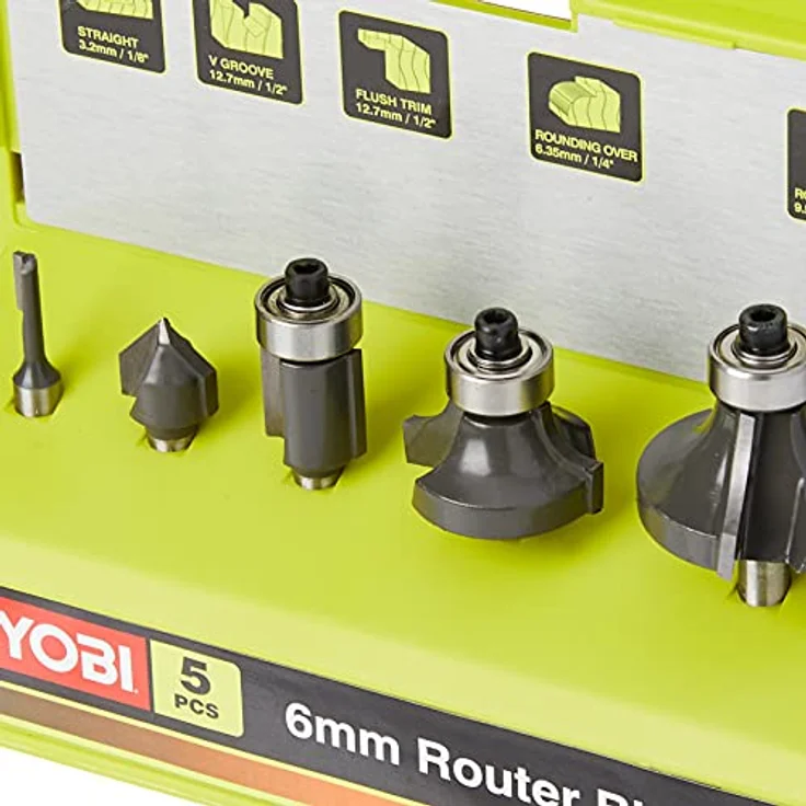 Ryobi 5132003828 Fräsersatz 5-teilig, für Kantenfräse und Oberfräse, Nutfräser, 1x Hohlkehlfräser, 2X Abrundfräser – RAKRBS5 - Preisvergleich – Bild 5