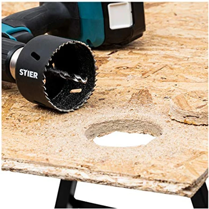 STIER Lochsägen-Set HSS-Co8 Bimetall, 21-teilig, 19-121 x 44 mm, aggressiver Schnitt, Schnitttiefe bis 44mm – Bild 4