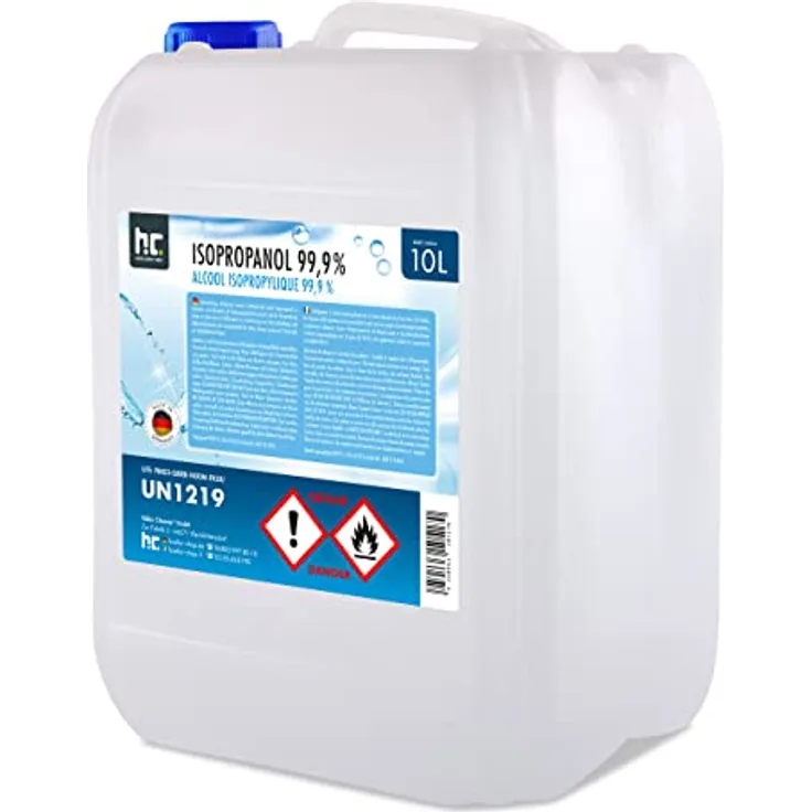 6 x 10 L Isopropanol 99,9% IPA von Höfer Chemie frisch abgefüllt im handlichen 10 L Kanister - perfekt als Lösungsmittel und Fettlöser geeignet (6 x 10 L)