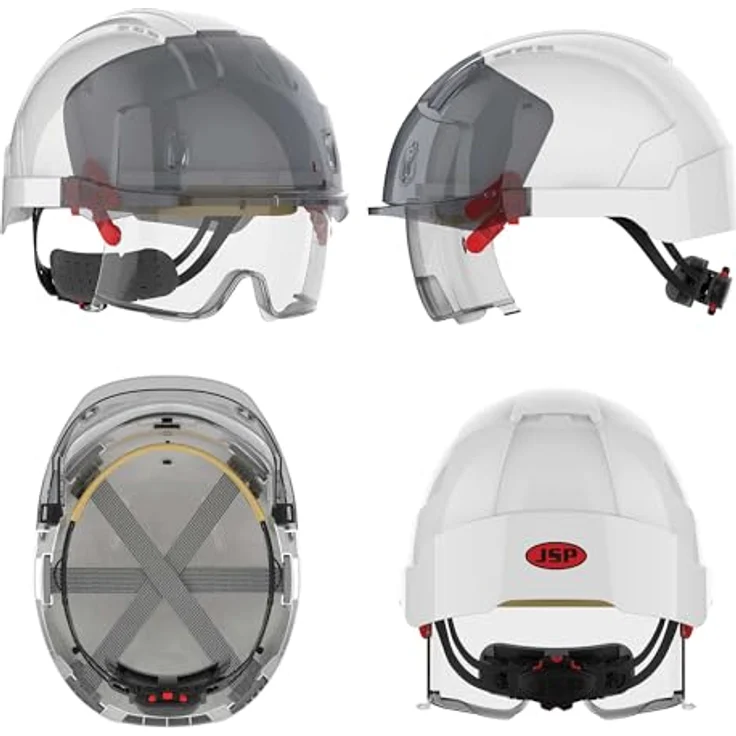 EVO VISTALENSTM Sicherheitshelm mit integrierter Schutzbrille - Weiß-Smoke (JSP AMB170-005-F00) – Bild 3
