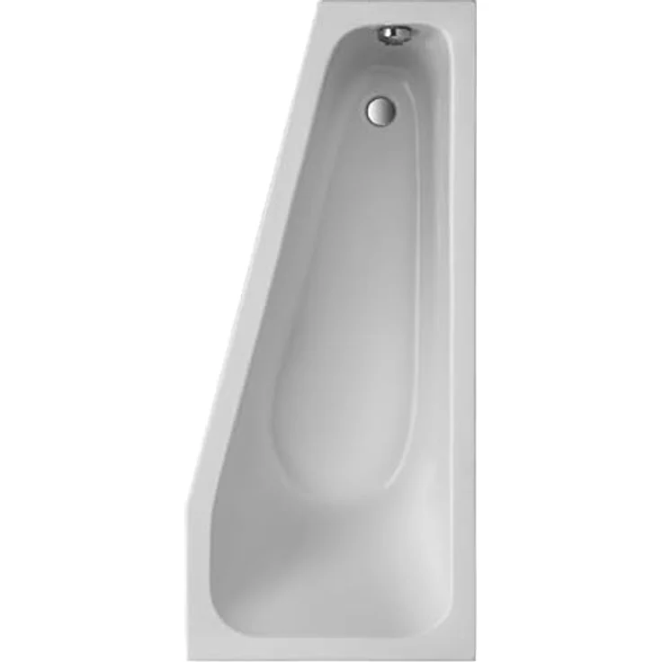 Schulte Raumsparbadewanne Riva, Version rechts, Weiß Sanitäracryl, 170x75 cm, inkl. Fußgestell und Ab- und Überlauf – Bild 2