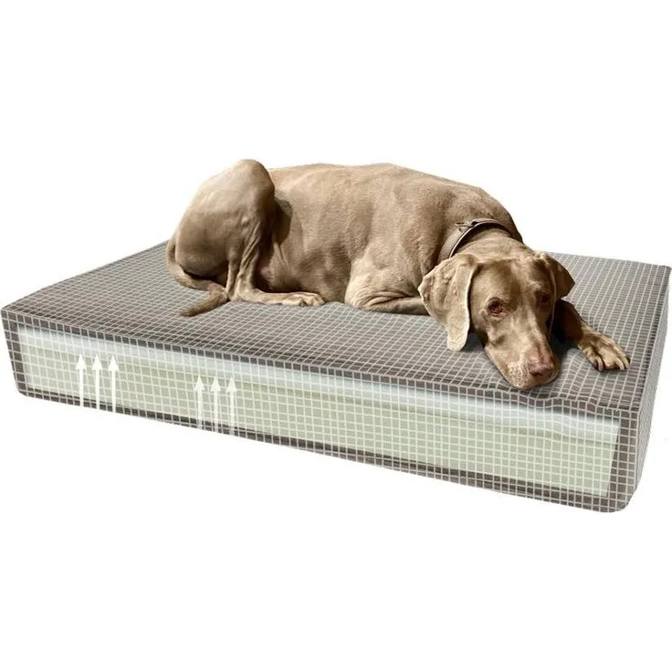 Madison Orthopädisches Kissen 45 x 55 cm, Hundebett + Katzenbett in grau, Tier-Schlafplatz für optimalen Komfort