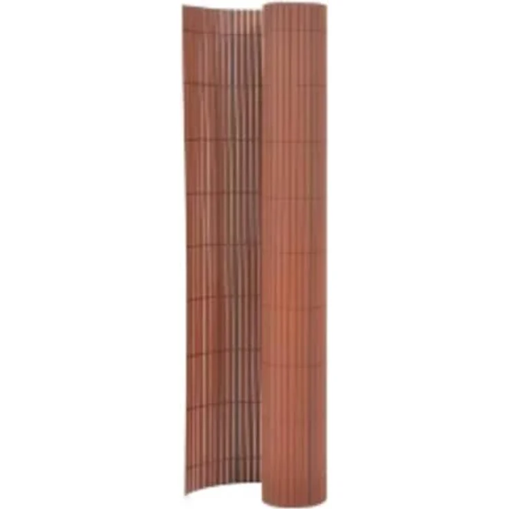 vidaXL Gartenzaun Doppelseitig, 110x300 cm, Braun, witterungsbeständig aus PVC mit flexibler Anpassung – Bild 1