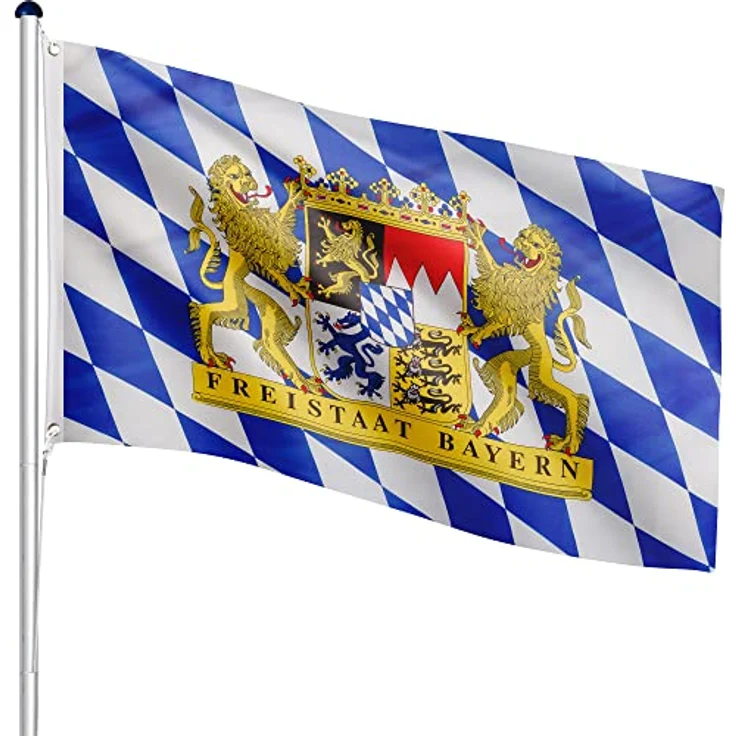 FLAGMASTER Teleskop Fahnenmast Aluminium 6,50m, 5-fach höhenverstellbar, Komplettset mit 30 Fahnen zur Wahl und Bodenhülse – Bild 1