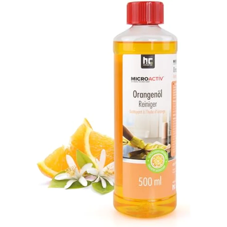 MICROACTIV Orangenöl Reiniger Konzentrat - Allzweckreiniger & Fettlöser mit frischem Orangenduft - Universalreiniger Made in Germany (1 x 500ml) – Bild 1