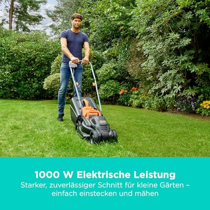 BLACK+DECKER Rasenmäher BEMW351, 32cm, schwarz-orange, 1.000 Watt – Bild 4