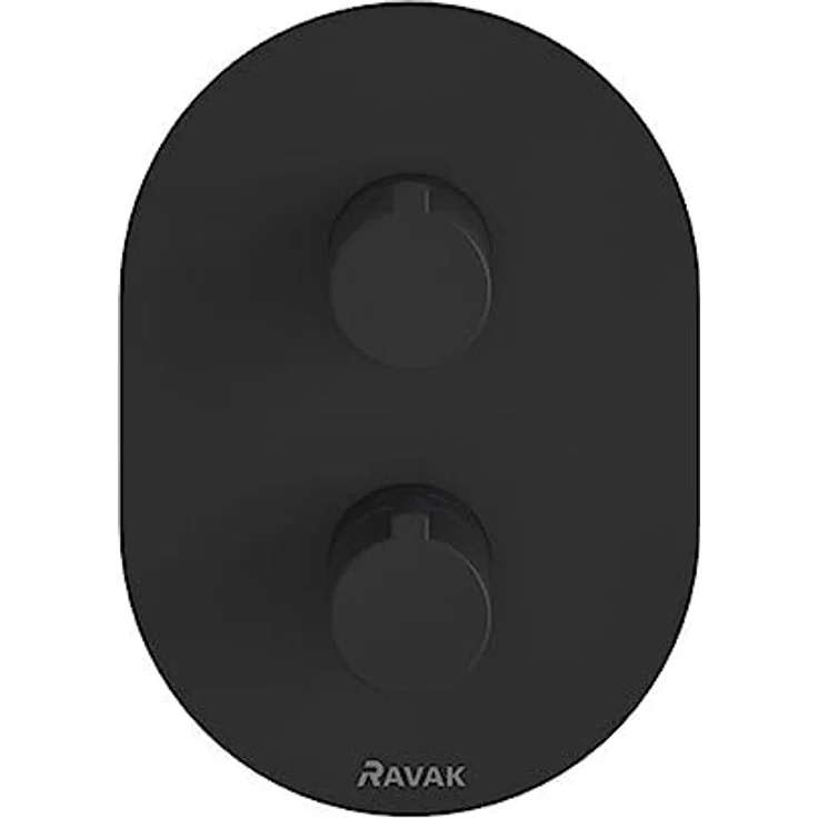 RAVAK Thermostat Unterputz Badarmatur CR 063.20BL, für 2 Funktionen, schwarz, geeignet für Badewannen und Duschabtrennungen – Bild 3