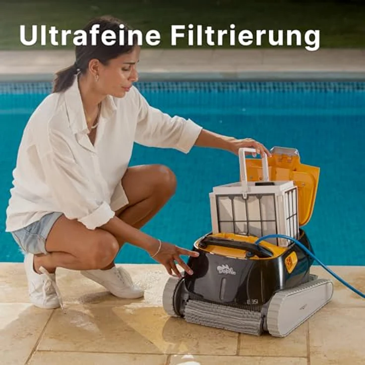 Dolphin E35i Poolroboter mit PVC Bürste und App-Steuerung, effiziente Reinigung von Boden, Wand und Wasserlinie – Bild 5