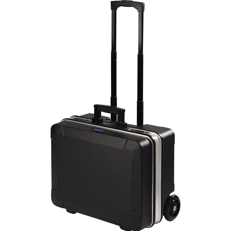 Tecwerk Werkzeugkoffer Schalenkoffer, 36 Liter Volumen, robuster Aluminiumrahmen, mobil mit Inline-Rollen und Teleskopgriff, abschließbar mit Zahlenschloss